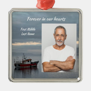 Erinnerungsandenken Fischerboot Fischer Ornament Aus Metall