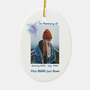 Erinnerungsandenken Gedenklibelle Keramik Ornament