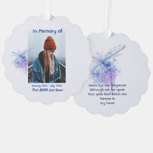 Erinnerungsandenken Gedenklibelle Ornament Karte