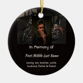 Erinnerungsandenken Motorrad Biker Keramik Ornament