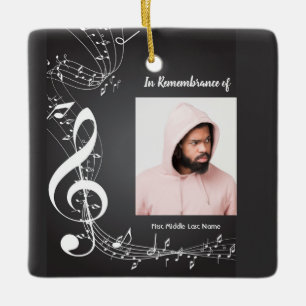 Erinnerungsandenken Musiknoten Hintergrund Keramik Keramikornament