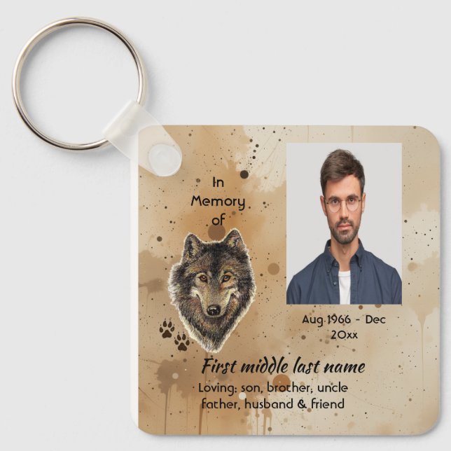 Erinnerungsandenken Wolf Wölfe Tier Schlüsselanhänger (Vorderseite)