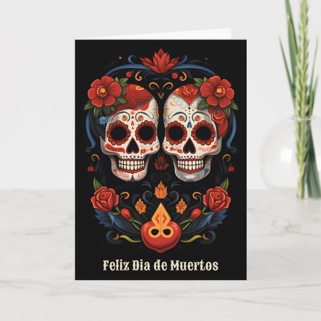 🌹 Erinnerungsblooms: Dia de Muertos 🌹 Tribut Feiertagskarte (Vorderseite)