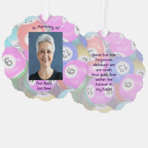 Erinnerungsfoto-Andenken-Bingo-Spiel Ornament Karte