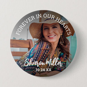 Erinnerungsfoto-Button 'Für immer in unseren Herze Button