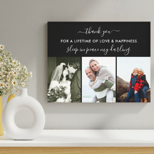 Erinnerungsfoto Collage Sleep in Peace Black Leinwanddruck