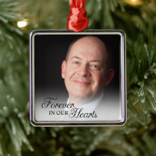 Erinnerungsfoto für immer in unseren Herzen Vater Ornament Aus Metall