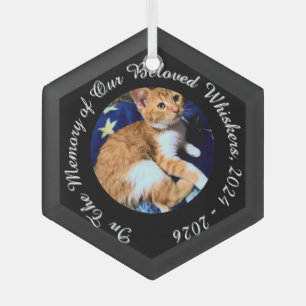 Erinnerungsfoto Katze, Name, Text, auswechselbar,  Ornament Aus Glas