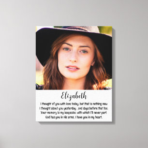 Erinnerungsgedicht Keepake Memorial-Foto Leinwanddruck