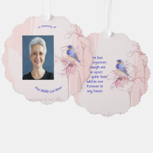 Erinnerungsgeschenk Blauevogelgarten Ornament Karte