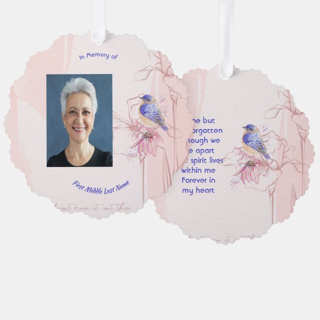 Erinnerungsgeschenk Blauevogelgarten  Ornament Karte (Vorderseite/Rückseite)