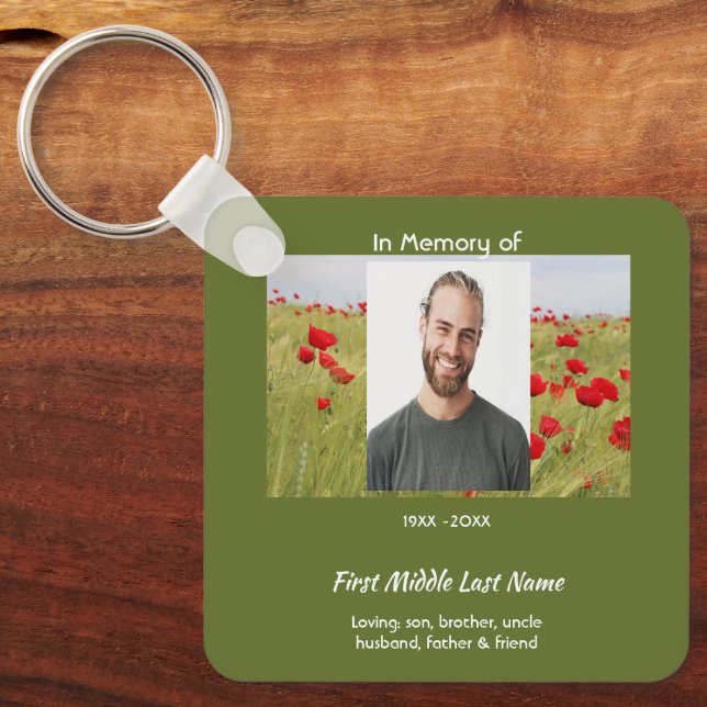 Erinnerungsgeschenk Feld roter Mohn Schlüsselanhänger (Vorderseite)