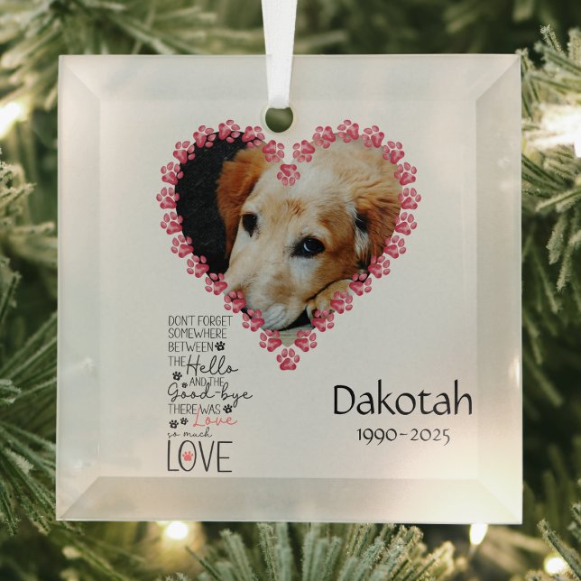 Erinnerungsgeschenk für Haustiere Ornament Aus Glas (Personalized Pet photo memorial Christmas ornament)