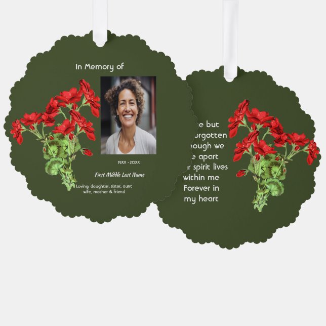 Erinnerungsgeschenk Geranie-Blüte Ornament Karte (Vorderseite/Rückseite)