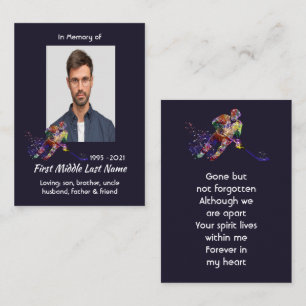 Erinnerungsgeschenk Hockeyspieler Sport Visitenkarte
