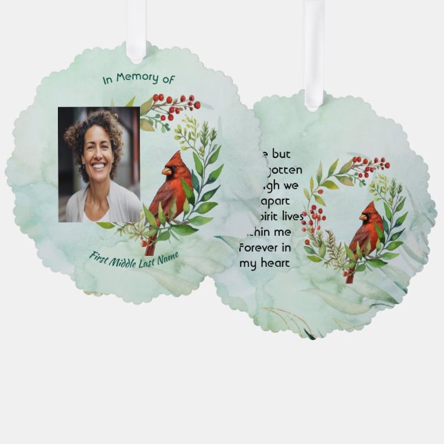 Erinnerungsgeschenk Kardinalvogel Ornament Karte (Vorderseite/Rückseite)