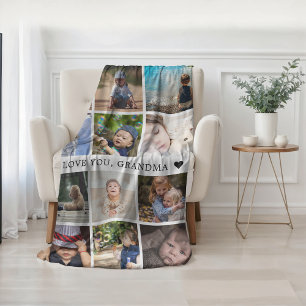 Erinnerungsgeschenk Mutter Oma Fotocollage Fleecedecke