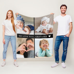 Erinnerungsgeschenk Mutter Oma Fotocollage Fleecedecke