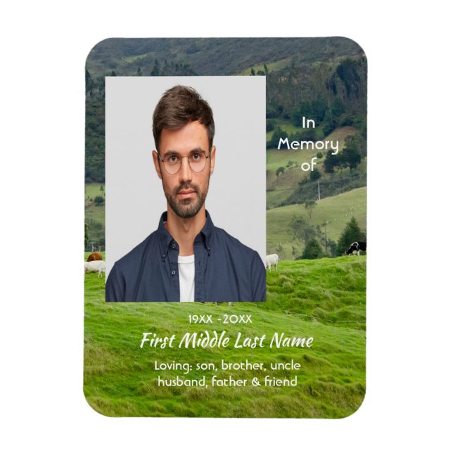 Erinnerungsgeschenk Rinderfarm Landschaft Magnet (Vertikal)