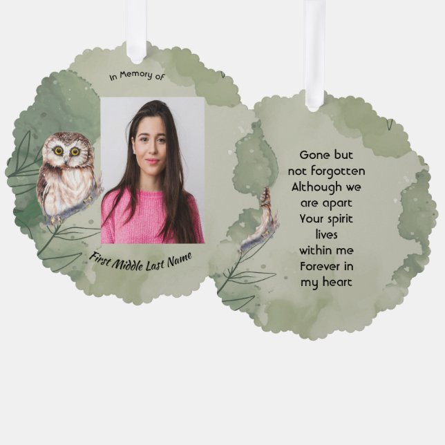 Erinnerungsgeschenk Süße Eule Vogel Ornament Karte (Vorderseite/Rückseite)