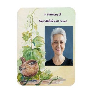 Erinnerungsgeschenk Zaunkönig-Vogel-Weinberg Magnet