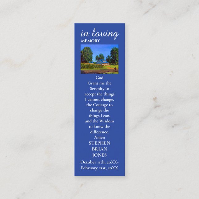 Erinnerungskarte Beileid Foto Telefonnummerkarte (Vorderseite)