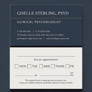 Erinnerungskarte für einen Termin in einer Psychol