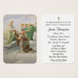 Erinnerungskarte Monte Carmel Erste Heilige Kommun