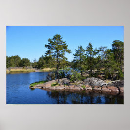 Erinnerungsmomente Schweden skandinavien Fjord Poster