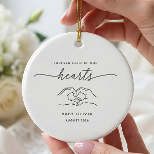 Erinnerungsornament 'Für immer in unseren Herzen B Keramik Ornament