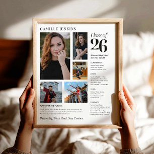Erinnerungsplakat mit Foto-Collage Abschlussjahrga Poster