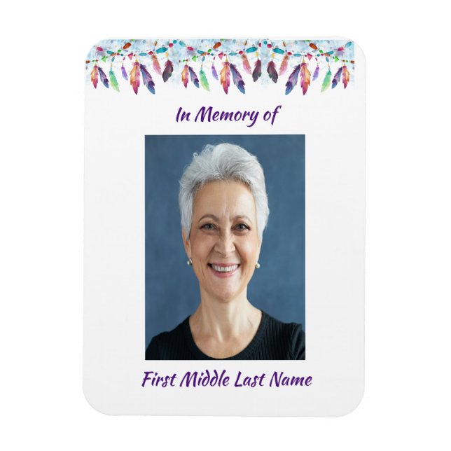 Erinnerungsstück Federn Boho Stammesmotive Einheim Magnet (Vertikal)