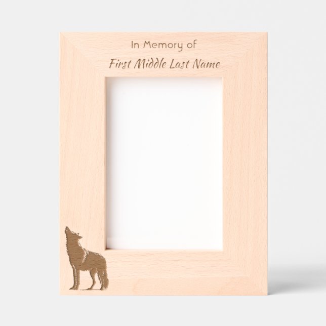 Erinnerungsstück Howling Wolf Kunst Geätzte Rahmen (Vorderseite)