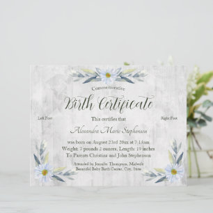 Erinnerungszertifikat "New Baby Footprint"