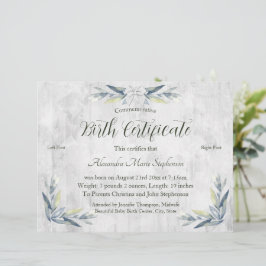 Erinnerungszertifikat "New Baby Footprint"