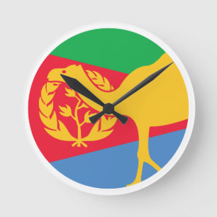Eritrea Dromedary Eritreas Nationale Tierflagge Runde Wanduhr