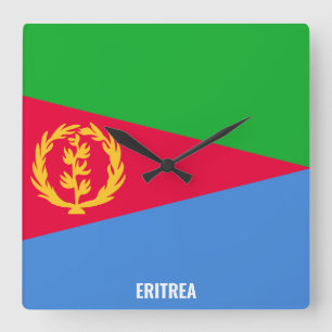 Eritrea Flag Dazzling Patriotic Quadratische Wanduhr