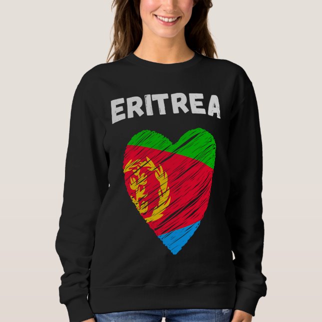 Eritrea Flag Holiday Eritrea Heart Eritrean Flag Sweatshirt (Vorderseite)