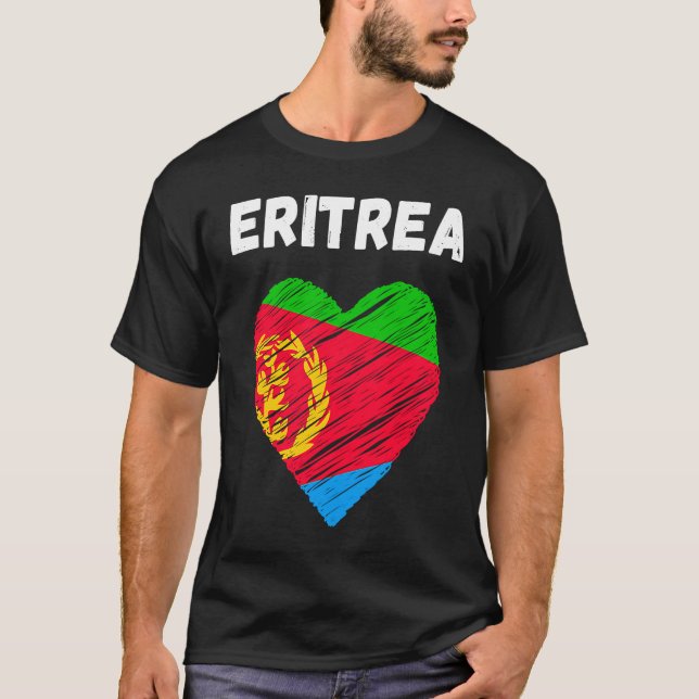Eritrea Flag Holiday Eritrea Heart Eritrean Flag T-Shirt (Vorderseite)