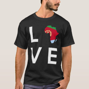 Eritrea Flag Liebe Afrika Kontinentale Silhouette T-Shirt