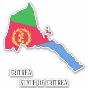Eritrea Flag Map Patriotic Aufkleber