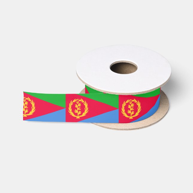 Eritrea flag Ribbon Satinband (Spule)