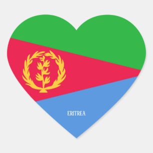 Eritrea Flag Splendid Patriotic Herz-Aufkleber