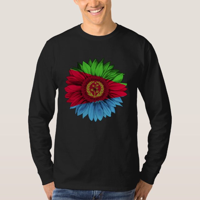 Eritrea Flag Sunflower Eritrean Roots Proud Patrio T-Shirt (Vorderseite)
