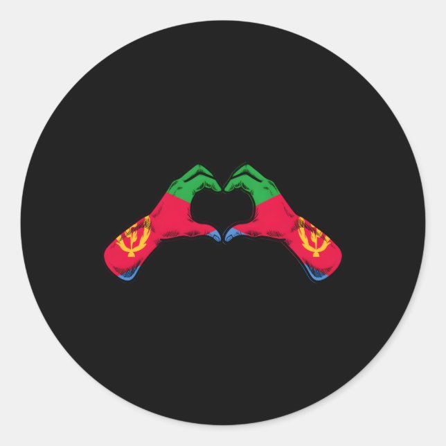 Eritrea Flagge Eritrean He Runder Aufkleber (Vorderseite)