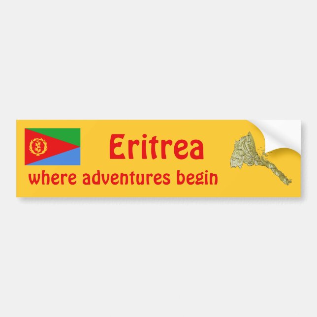 Eritrea-Flagge + Karten-Autoaufkleber Autoaufkleber (Vorne)