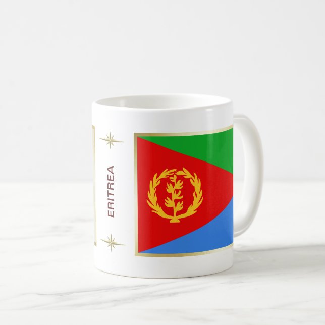 Eritrea-Flagge + Karten-Tasse Kaffeetasse (VorderseiteRechts)