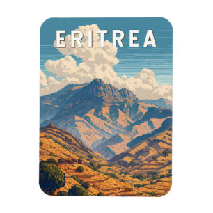 Eritrea Illustration Travel Art Vintag Magnet