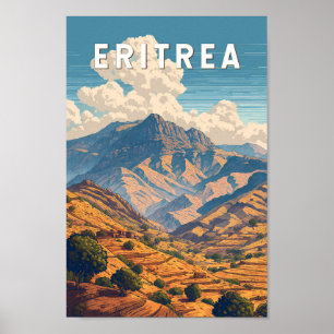 Eritrea Illustration Travel Art Vintag Poster