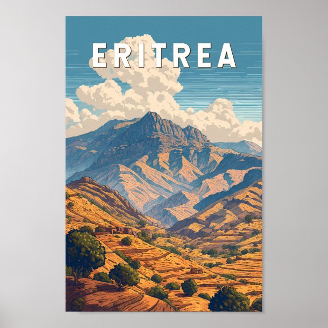 Eritrea Illustration Travel Art Vintag Poster (Vorne)